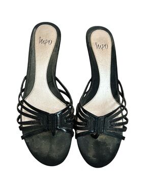Impo Multi-Strap Black Open Toe Size 9 1/2 Heels